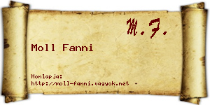 Moll Fanni névjegykártya